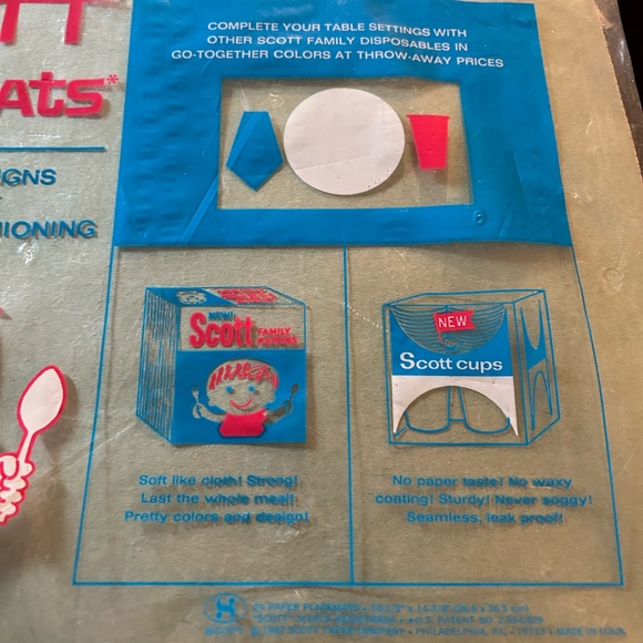 VTG Sealed package of paper placemats 24 Qty. By Scott. Rare find!!! Dated 1967 - Picture 6 of 8